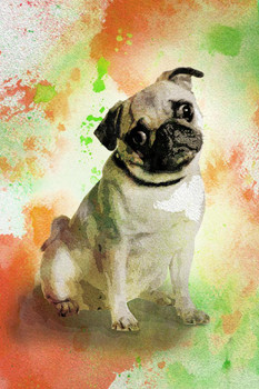 Dogs Pugs Painting Watercolor Splash Dog Posters For Wall Funny Dog Wall Art Dog Wall Decor Dog Posters For Kids Bedroom Animal Wall Poster Cute Animal Posters Stretched Canvas Art Wall Decor 16x24