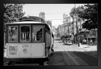 Cable Car in San Francisco California Black and White B&W Photo Photograph Art Print Stand or Hang Wood Frame Display Poster Print 13x9