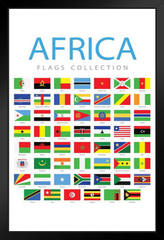 Africa Flags African Countries Country World Collection Educational Classroom Teacher Learning Homeschool Chart Display Supplies Teaching Aide Stand or Hang Wood Frame Display 9x13