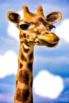 Gertrude Giraffe by Chris Lord Giraffe Poster Giraffe Wall Art Giraffe Pictures for Wall Giraffe Decor Giraffe Standing Safari Wall Pictures Cute Prints for Wall Stretched Canvas Art Wall Decor 16x24