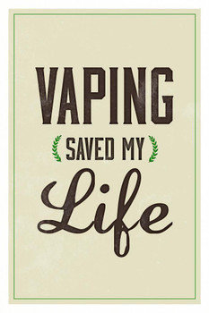 Vaping Saved My Life Retro Style Print Stretched Canvas Wall Art 16x24 inch