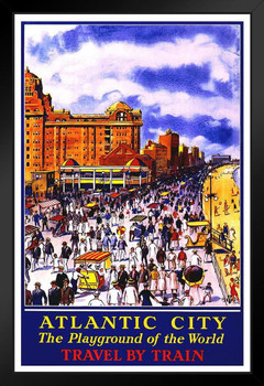 Atlantic City Vintage Travel Art Print Stand or Hang Wood Frame Display Poster Print 9x13
