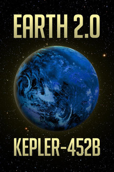 Earth 2 Kepler 452B Earthlike Planet Stretched Canvas Wall Art 16x24 inch