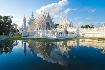 Wat Rong Khun White Temple Photo Print Stretched Canvas Wall Art 24x16 inch