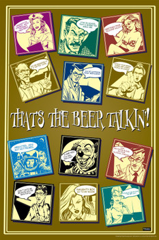 Thats The Beer Talkin! Drinking Humor Stretched Canvas Art Wall Decor 16x24