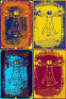 Leonardo Da Vinci Vitruvian Man Illustration Sketch Pop Art Realism Romantic Artwork Human Davinci Anatomical Drawings Portrait Painting Wall Art Posters Canvas Cool Wall Decor Art Print Poster 12x18