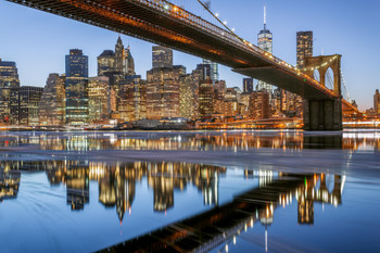 Brooklyn Bridge and New York City Skyline Photo Photograph Cool Wall Decor Art Print Poster 18x12