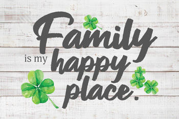 Family Is My Happy Place Farmhouse Decor Rustic Inspirational Motivational Quote Kitchen Living Room Cool Wall Decor Art Print Poster 12x18