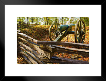 Civil War Cannon Kennesaw Battlefield Georgia Park Photo Photograph American History Union Army Matted Framed Wall Decor Art Print 26x20