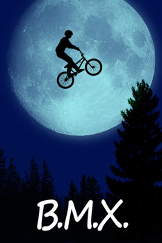 BMX The Extraterrestrial Parody Funny Stretched Canvas Wall Art 16x24 inch