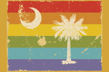 South Carolina Gay Pride LGBT Rainbow Flag Cool Wall Decor Art Print Poster 18x12