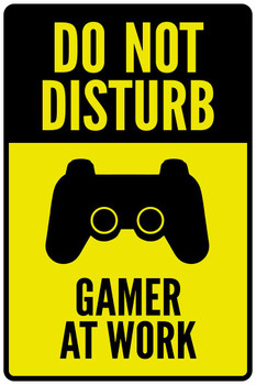 Do Not Disturb Gamer At Work Controller II Warning Sign Stretched Canvas Wall Art 16x24 inch