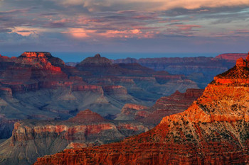 Grand Canyon National Park Mather Point Sunset Photo Photograph Stretched Canvas Art Wall Decor 24x16