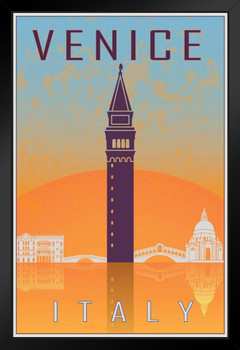 Venice Italy Retro Travel Art Print Stand or Hang Wood Frame Display Poster Print 9x13