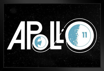 Apollo 11 Retro Logo NASA Art Print Stand or Hang Wood Frame Display Poster Print 9x13