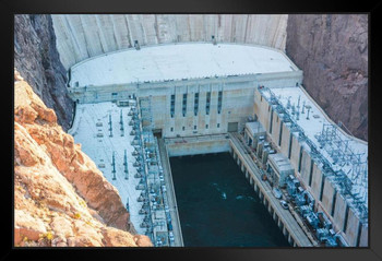 Hoover Dam Power House High Angle View Photo Photograph Art Print Stand or Hang Wood Frame Display Poster Print 13x9