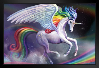 Rainbow Dancer Unicorn by Rose Khan Art Print Stand or Hang Wood Frame Display Poster Print 9x13