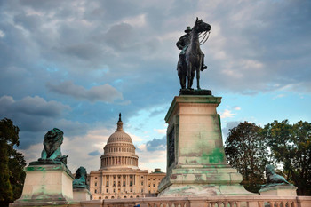 Ulysses Grant Equestrian Statue and US Capitol Photo Photograph Cool Wall Decor Art Print Poster 18x12