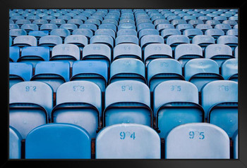 Empty Seats In Football Stadium Soccer Futball Black Wood Framed Art Poster 14x20