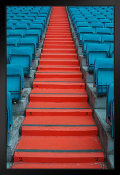 Staircase And Seats In A Football Stadium Black Wood Framed Art Poster 14x20