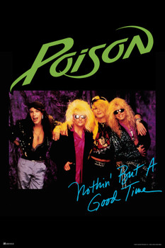Poison Nothin But a Good Time Song Single Cover Heavy Metal Music Merchandise Retro Vintage 80s 90s Aesthetic Band Cool Wall Decor Art Print Poster 12x18