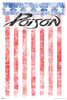 Poison American Flag USA Heavy Metal Music Merchandise Retro Vintage 80s 90s Aesthetic Band Cool Wall Decor Art Print Poster 12x18