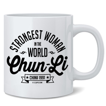 Street Fighter 2 Chun Li Strongest Woman In the World Classic Retro 90s Arcade Video Game Gaming Gamer Merchandise Collectibles Merch Accessories Ceramic Coffee Mug Tea Cup Fun Novelty Gift 12 oz