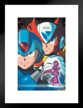 Mega Man Faces Art Video Game Video Gamer Classic Retro Vintage 90s Gaming MegaMan Capcom Legacy Collection Megaman 11 Mega Man X Dr Wily Matted Framed Art Wall Decor 20x26