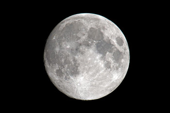 Laminated Full Moon Night Sky Black White Vivid Detail Photo Poster Dry Erase Sign 36x24