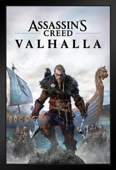 Assassins Creed Valhalla Merchandise Male Standard Edition Key Art Video Game Cover Video Gaming Gamer Collectibles Viking Eivor Varinsdottir Art Print Stand or Hang Wood Frame Display 9x13