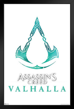 Assassins Creed Valhalla Merchandise Logo White Background Video Game Video Gaming Gamer Collectibles Viking Eivor Varinsdottir Art Print Stand or Hang Wood Frame Display 9x13
