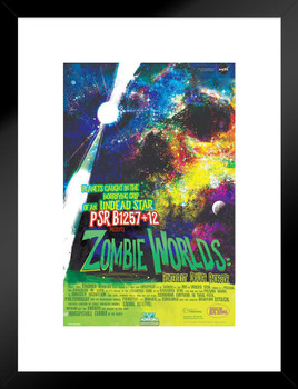 NASA Zombie Worlds Galaxy of Horrors Retro Travel Vintage JPL Planets Exploration Science Fiction SciFi Tourism Astronaut Geeky Nerdy Matted Framed Art Wall Decor 20x26