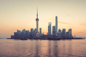 Lujiazui Financial District Shanghai at Dusk China Asia Photo Photograph Cool Wall Decor Art Print Poster 18x12