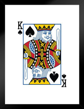 King of Spades Playing Card Art Poker Room Game Room Casino Gaming Face Card Blackjack Gambler Matted Framed Art Wall Decor 20x26