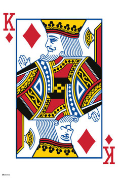 King of Diamonds Playing Card Art Poker Room Game Room Casino Gaming Face Card Blackjack Gambler Cool Wall Decor Art Print Poster 24x36