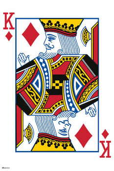 King of Diamonds Playing Card Art Poker Room Game Room Casino Gaming Face Card Blackjack Gambler Stretched Canvas Art Wall Decor 16x24