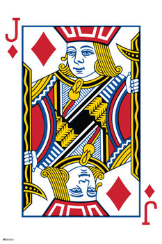 Jack of Diamonds Playing Card Art Poker Room Game Room Casino Gaming Face Card Blackjack Gambler Stretched Canvas Art Wall Decor 16x24