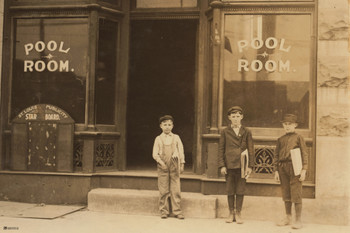 Newsies at Pool Room circa 1910 Newsboys Pool Table Room Decor Billiards Decor Pool Art Billiards Art Game Room Decor Pool Table Accessories Vintage Decor Cool Wall Decor Art Print Poster 12x18