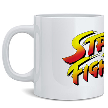 Street Fighter 2 Classic Original Logo Retro 90s Nineties Aesthetic Arcade Capcom Video Game Gaming Gamer Merchandise Collectibles Merch Accessories Ceramic Coffee Mug Tea Cup Fun Novelty Gift 12 oz