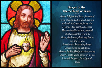 Prayer to the Sacred Heart of Jesus Christ Bible Quote Spiritual Decor Motivational Poster Bible Verse Christian Wall Decor Inspirational Art Scripture Decor Stretched Canvas Art Wall Decor 16x24