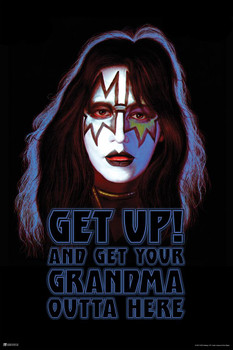 Kiss Poster Spaceman Ace Frehley Solo Album Get Up and Get Your Grandma Out Of Here Kiss Band Merchandise Kiss Collectibles Kiss Memorabilia Heavy Metal Merch Cool Wall Decor Art Print Poster 24x36