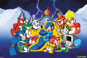 Mega Man Bosses Art Video Game Video Gamer Classic Retro Vintage 90s Gaming MegaMan Capcom Legacy Collection Megaman 11 Mega Man X Dr Wily Cool Wall Decor Art Print Poster 12x18