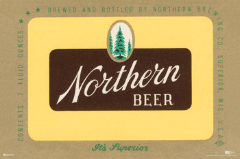 Northern Beer Superior Wisconsin Its Superior Label Vintage Brewery Decor Retro Decor Man Cave Stuff Bar Accessories Kitchen Decor Beer Signs Craft Beer Cool Wall Decor Art Print Poster 24x36