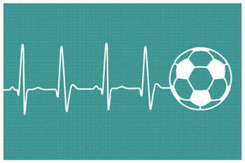 Soccer Player Heartbeat Football Futbol Sports Athlete Bedroom Decor Inspirational Wall Art Motivational Poster Boys Room Girls Room Game Room Decor Cool Wall Decor Art Print Poster 24x36