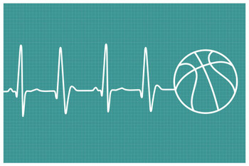 Laminated Basketball Player Heartbeat Sports Athlete Motivational Wall Art Bedroom Wall Decor Game Room Decor Basketball Is Life Dunk Boys Room Inspirational Athletic Poster Dry Erase Sign 24x36
