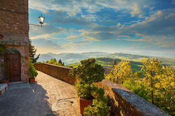 Landscape in Tuscany View From The Walls of Pienza Italy Photo Photograph Cool Wall Decor Art Print Poster 18x12