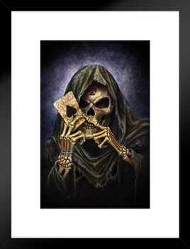 Alchemy The Reapers Ace Grim Reaper Death Ace of Spades Card Witchy Room Decor Gothic Decor Goth Room Decor Witchcraft Horror Wiccan Occult Decorations Matted Framed Wall Decor Art Print 20x26