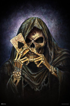 Alchemy The Reapers Ace Grim Reaper Death Ace of Spades Card Witchy Room Decor Gothic Decor Goth Room Decor Witchcraft Horror Wiccan Occult Decorations Cool Wall Decor Art Print Poster 24x36
