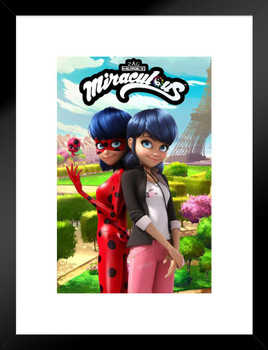 Miraculous Ladybug and Cat Noir Marinette Cartoon TV Series Movie Miraculous Ladybug Merchandise Miraculouses Miraculous Ladybug Poster Girls Bedroom Decor Matted Framed Art Wall Decor 20x26