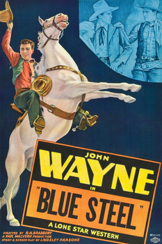 John Wayne Blue Steel Lone Star Western Movie Retro Vintage Classic Hollywood Cowboy Memorabilia Collectibles Western Decor Man Cave Decor John Wayne Movies Cool Wall Decor Art Print Poster 12x18
